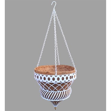 Austram 12' Queen Anne Parasol Hanging Planter White