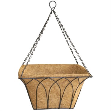 Austram 12" Lotus Square Hang Basket with Chain