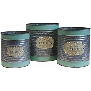 Braun Turquoise Round Planters Set Of 3