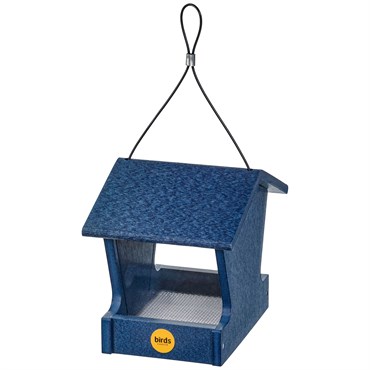 Birds Choice Hopper Feeder Recycled Plastic Navy Peony 1.5# Capacity