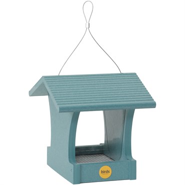 Birds Choice Hopper Bird Feeder Recycled Plastic Lake Blue 1.5# Capacity