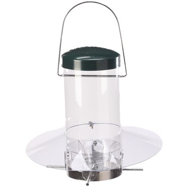 Birds Choice 12" Classic Hanging Feeder with Protective Cover Clear