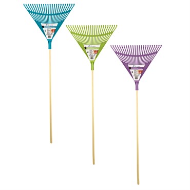 Bloom 24" Poly Rake Assorted Colors Blue, Purple & Green