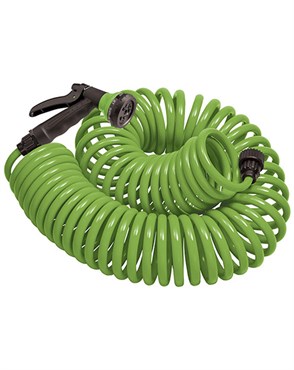 Orbit 50' Coil Hose with Nozzle Green