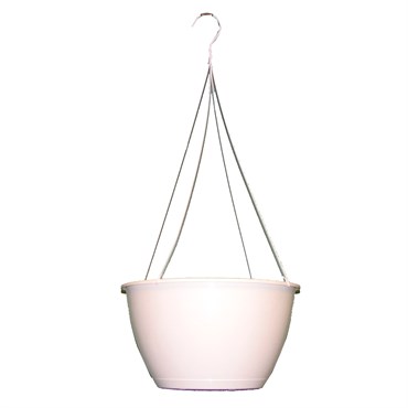 BLD 16.00 SL HANGING BASKET 16.00 X 9.75 18.9 L 5 GALLON WITH GREEN FLEX 26" HANGER WHITE 15/CS 20CS/PL