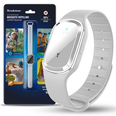 Brookstone Rechargeable Electronic Wristband Mosquito Repeller White