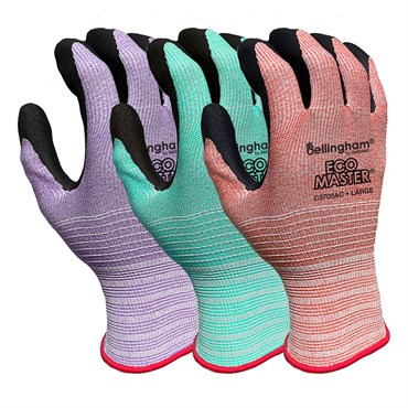 BGC EcoMaster Foam Nitrile Palm Glove XS Asst Colors Recy Poly Shell