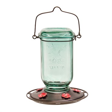 Classic 25oz Mason Jar Glass Hummingbird Feeder 5 Ports