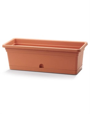 Crescent 20"x8" Rectangle Emma Planter Terra Cotta