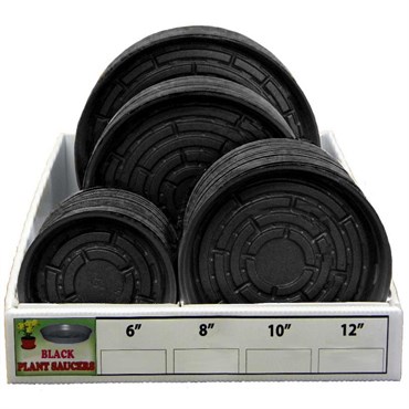 CWP 120pc Black Saucer Shelf Display 6"8"10"12"