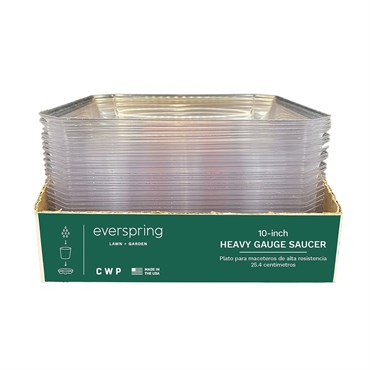 CWP 10" Square Clear Heavy Gauge Saucer with RRD