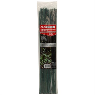 D&D Garden 25ct 2' Green Packaged Bamboo Stakes