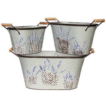 Deer Park Oval Lavender Planter Set of 3
