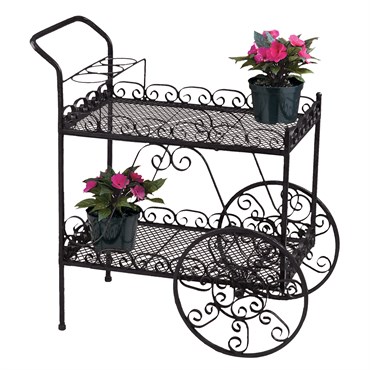 Deer Park Tea Cart Plant Stand Black