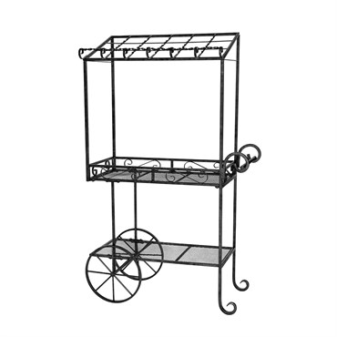 Deer Park Flat Back Flower Cart Planter Black