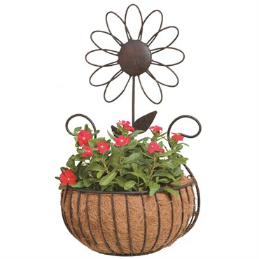 Deer Park Daisy Wall Basket With Coco Liner