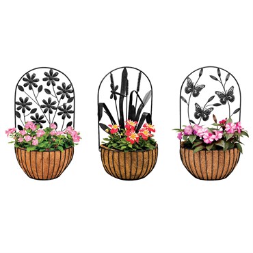 Deer Park Wall Basket Variety Pk 2 Floral Dragonfly Butterfly
