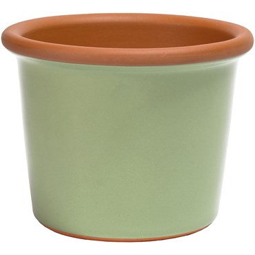 Deroma 9.25" Glazed Cylinder Flower Pot Sage