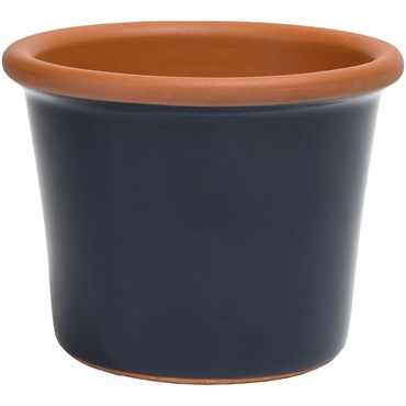 Deroma 9.25" Glazed Cylinder Flower Pot Navy