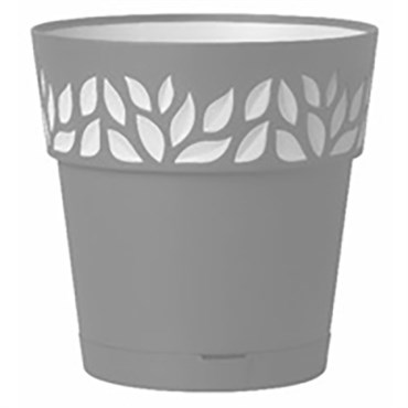 Deroma 9.8" Leaf Pot Premium Plastic Grey