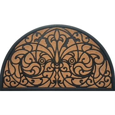 DHTG 18"X30" Rubber/Poly Half Circle Door Mat