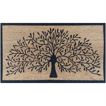 DHTG 20"x30" Beautiful Tree Rubber Backed Coir Outdoor Doormat
