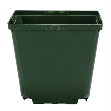 DLN 04.50 SQUARE QUICK LOCK POT WITH WAVE LOCK TAG SLOT GREEN, 660 PER CASE, 40 CASES PER PALLET, 4.25in OD x 3.835in H, 1.6 Pint, .752 Liter