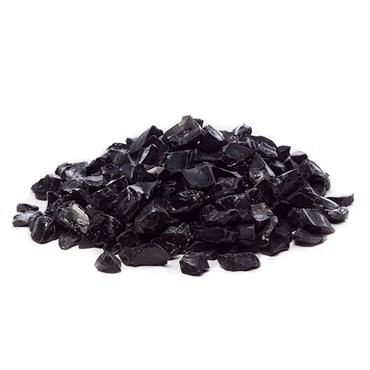 Exotic Pebbles 12# Fire Glass Black 1/2"