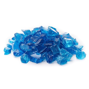 Exotic Pebbles 12# Fire Glass Turquoise 1/2"