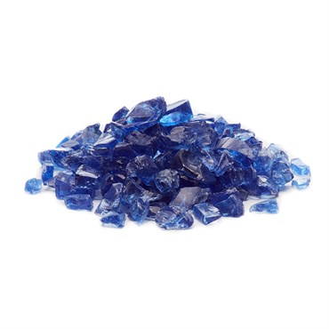 Exotic Pebbles 12# Fire Glass Ocean Blue 1/2"
