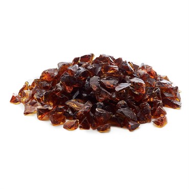 Exotic Pebbles 12# Fire Glass Amber 1/2"