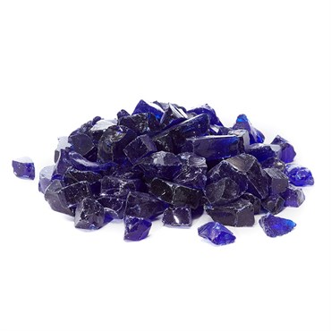 Exotic Pebbles 12# Fire Glass Cobalt Blue 1/2"