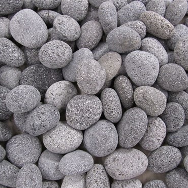 Exotic Pebbles 12# Fire Pebble Black Lava 1"- 2"