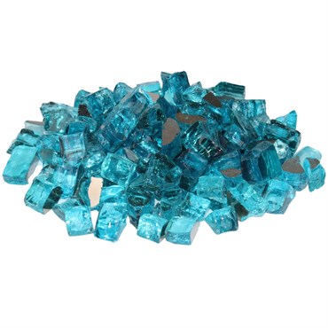Exotic Pebbles 12# Ref Fire Glass Teal 1/2" Size