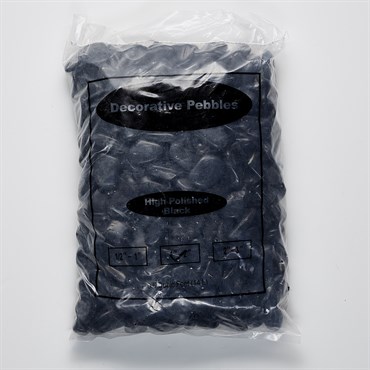 Exotic Pebbles 50# Black Polished Pebbles 1"-2"