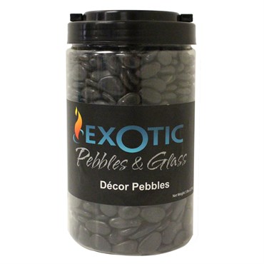 Exotic Pebbles 5# Jar Polish Black Gravel Size