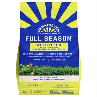 Penn 14.4# Full Season Weed & Feed Plus Crabgrass Control 4M w/ RFID Tag 25-0-8