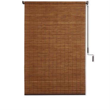Gale Pac 4'x6' Bamboo Roller Shade Teak