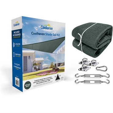 Coolhaven 12' Triangle Shade Sail Kit Green