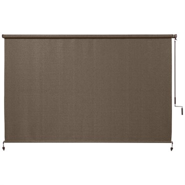 HeatShield 6' x 7' Outdoor Roller Shade 95% UV Block Wand Operated Chocolate