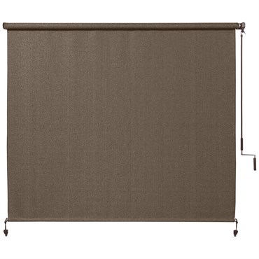 HeatShield 8' x 7' Outdoor Roller Shade 95% UV Block Wand Operated Chocolate