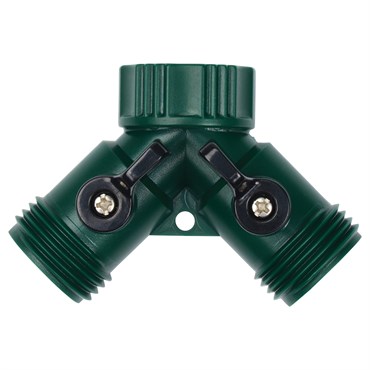Melnor 2 Way Hose Connector W/ Built In Shut Off Valves