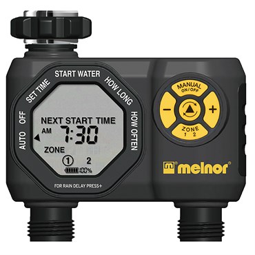 Melnor AquaTimer 2-Zone Digital Hose Timer - Programmable Watering System With Quick Connect
