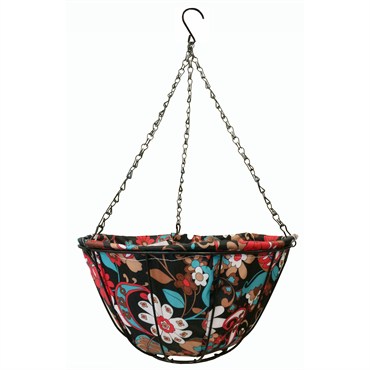 Gardener Select 12" Hanging Basket Black Red Fabric Coco Liner 6/CS