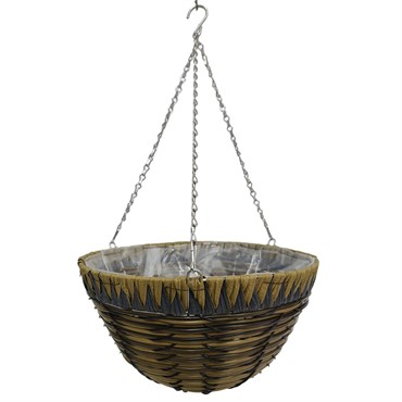 Gardener Select 14" Plastic Round Hanging Basket Yellow, Blue, Brown, Black