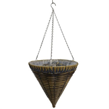 Gardener Select 14" Plastic Cone Hanging Basket Yellow, Blue, Brown, Black