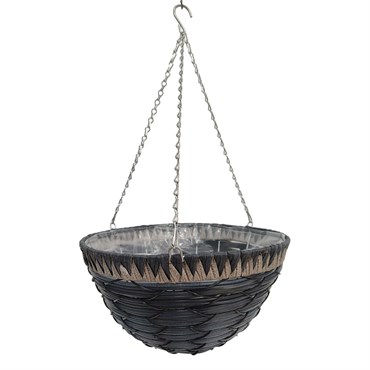 Gardener Select 14" Plastic Round Hanging Basket Dark Blue, Black, Brown