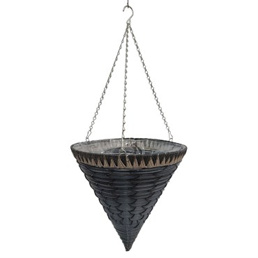 Gardener Select 14" Plastic Cone Hanging Basket Dark Blue, Black, Brown