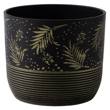 Gardener Select 11.8"x9.8" Mixed Stone Black Planter