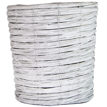 Gardener Select 7" White Wood Round Flower Basket Planter 8/CS